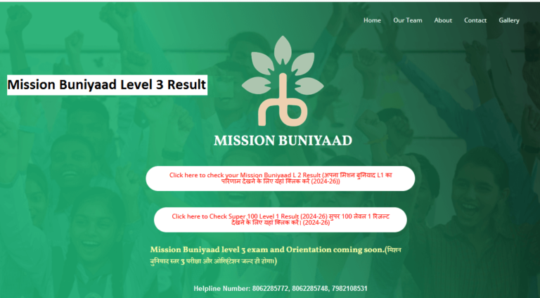 Mission Buniyaad Level 3 Result 2024 Download