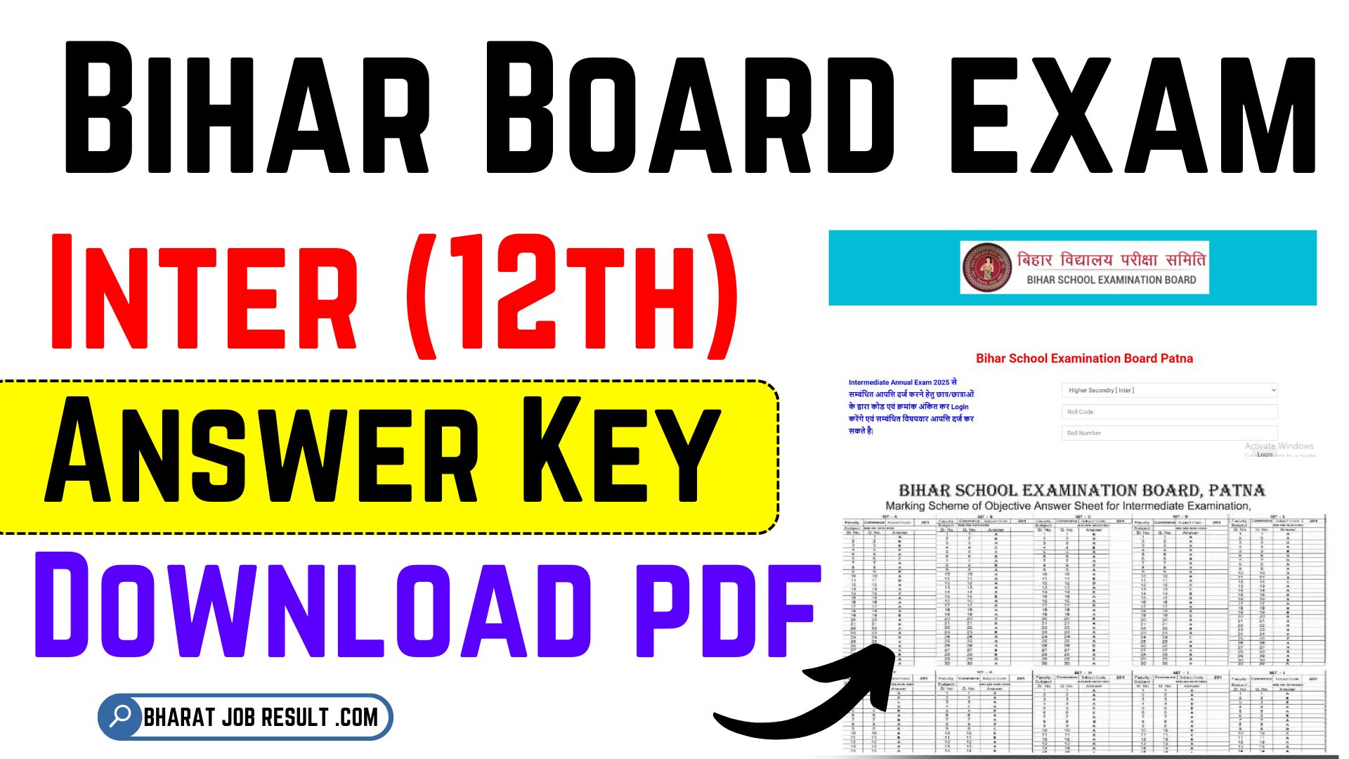 Bihar Board Inter Answer Key 2025 Link Out