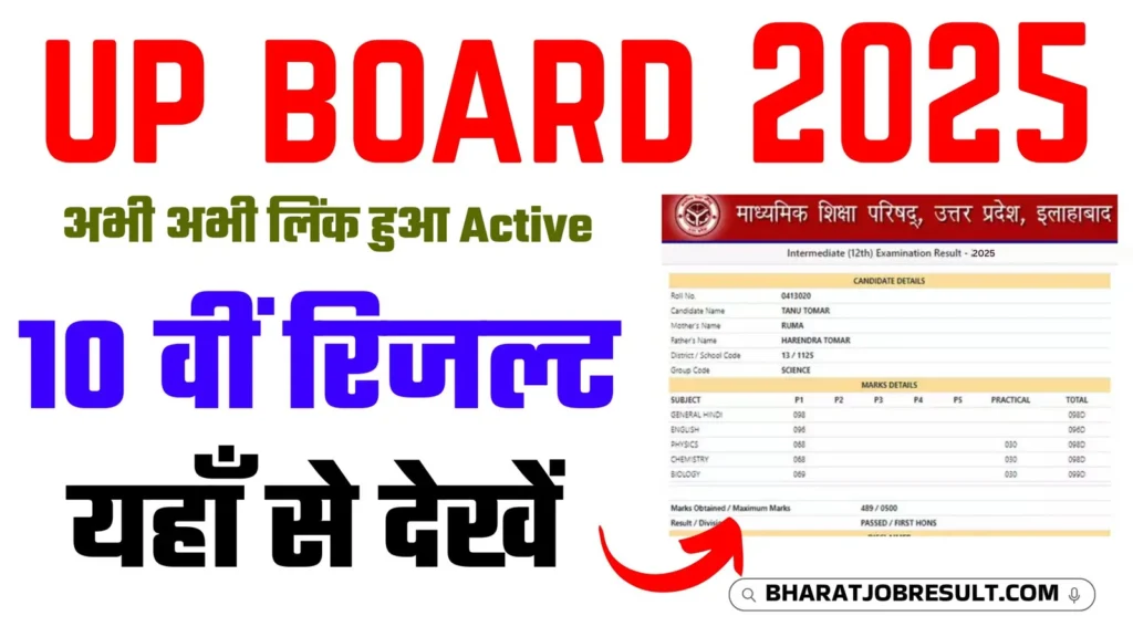 UP Board 10th Result 2025