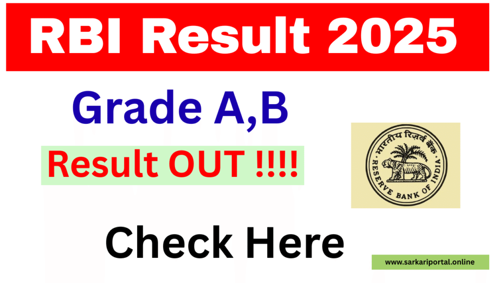 RBI Grade B Result 2025 OUT Download Link