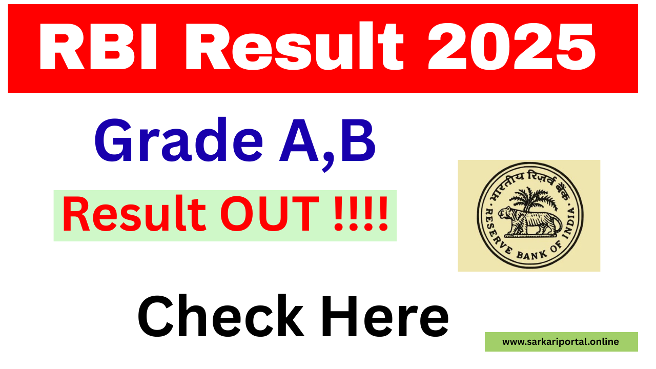 RBI Grade B Result 2025 OUT Download Link