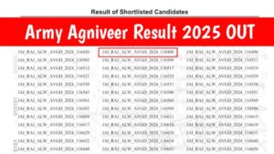 Indian Army Agniveer Final Result 2025 OUT PDF Download Link