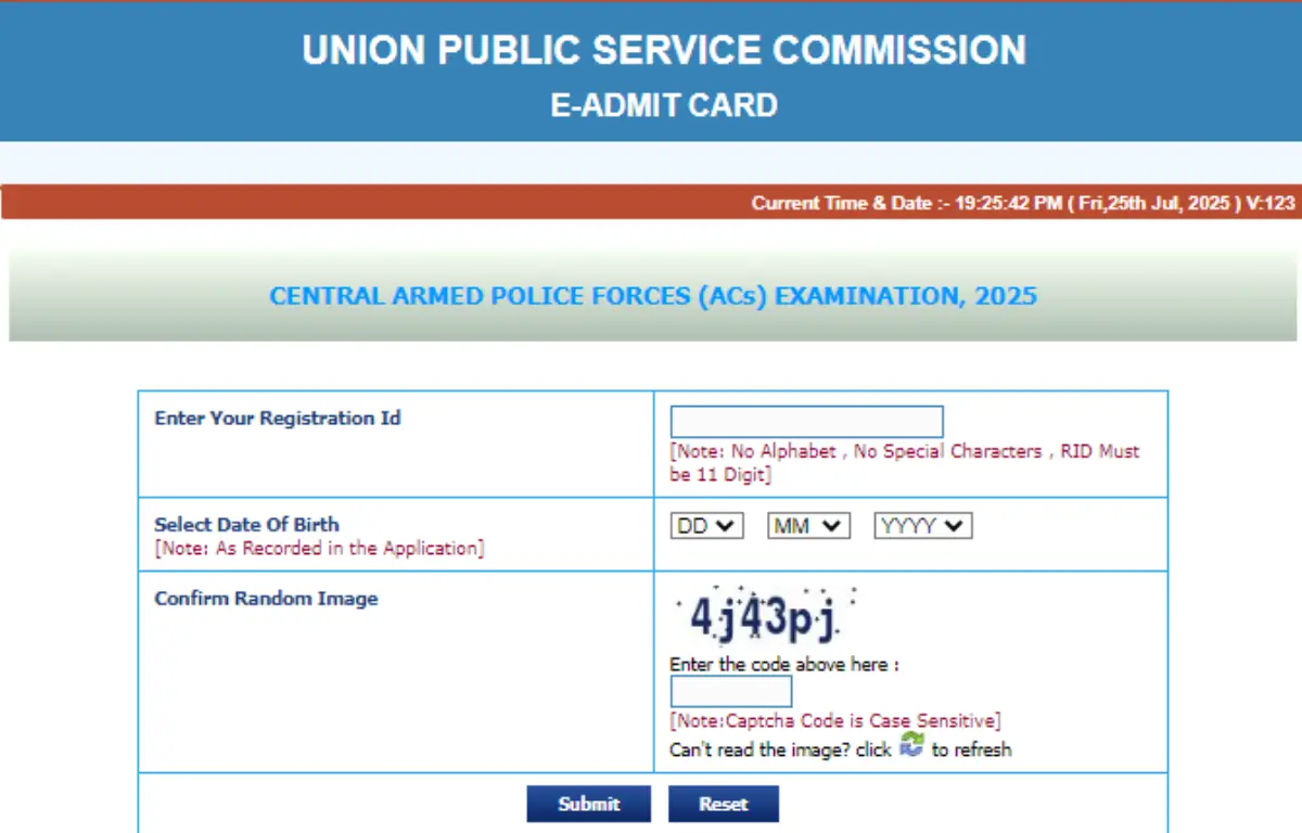 UPSC EPFO, APFC, EO/AO Admit Card 2025 OUT Download Link