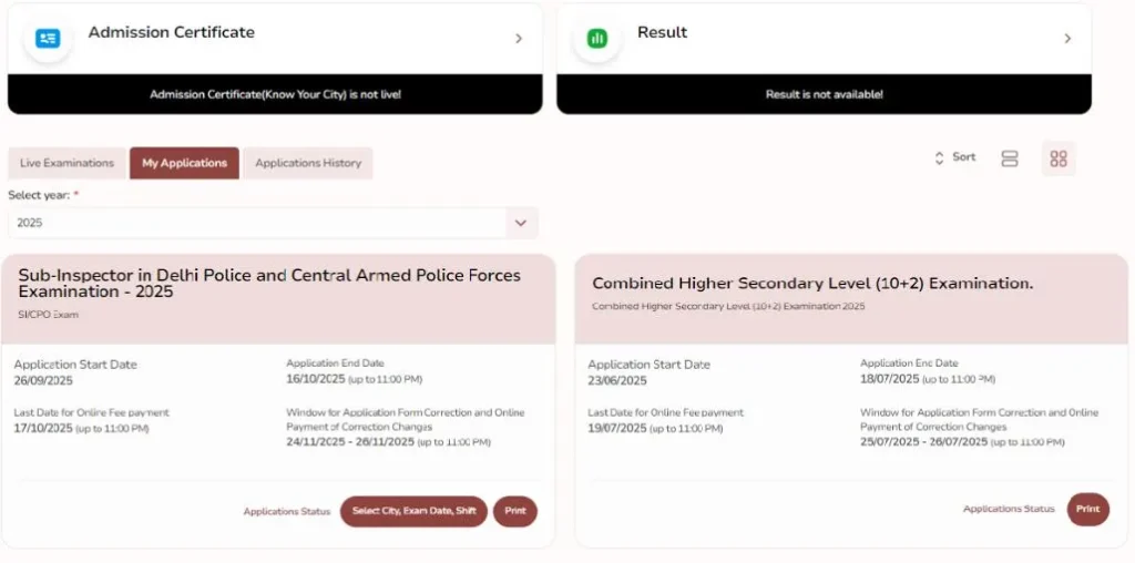 SSC CPO/SI Self Slot Selection 2025 Booking Best Link
