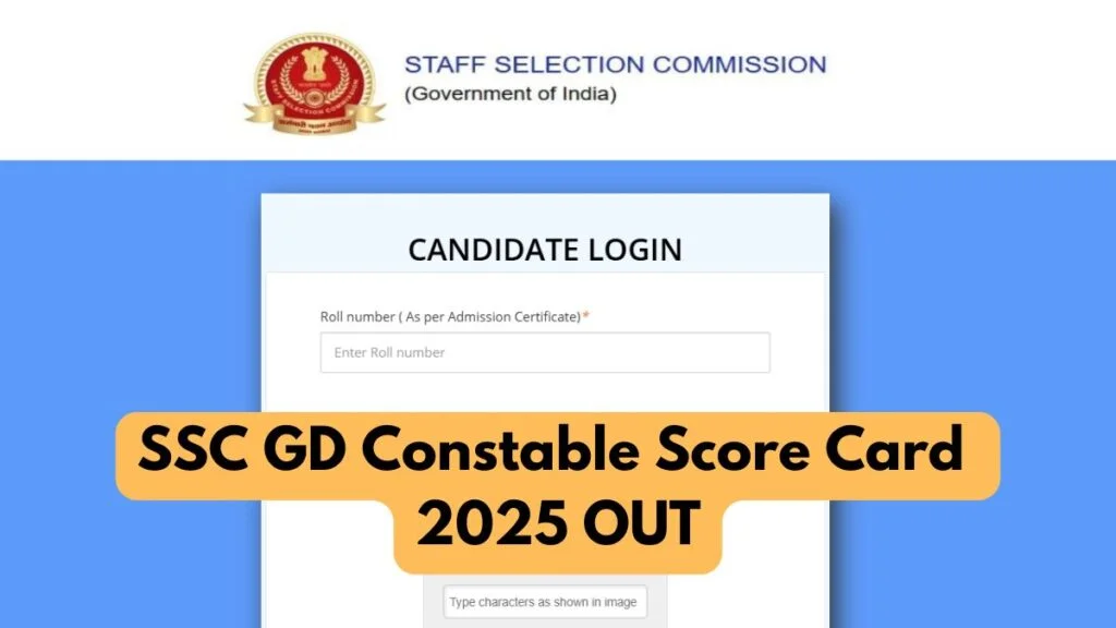 SSC GD Result 2025,Scorecard Download Link @ssc.gov.in