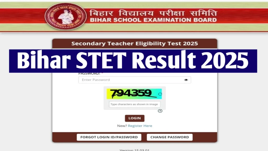 Bihar STET Result 2025 Check Rank Card Best Link