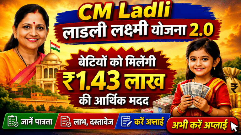 CM Ladli Laxmi Yojana 2.0: बेटियों को मिलेगी ₹1.43 लाख की आर्थिक मदद, जानें पात्रता, लाभ, दस्तावेज करें अप्लाई