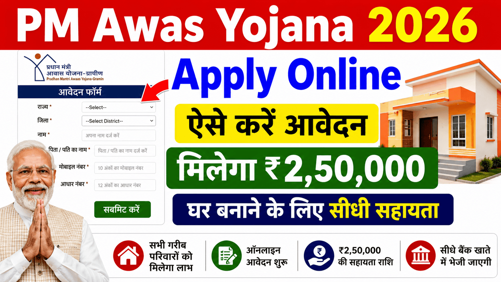 PM Awas Yojana Apply Online 2026