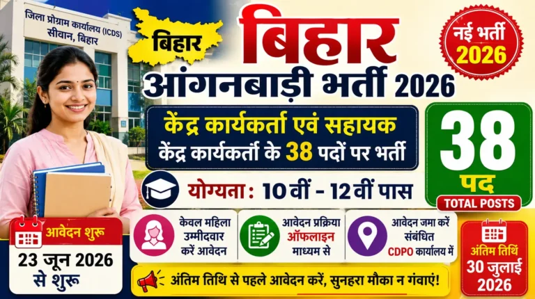 Bihar Anganwadi Kendra Sahayak Recruitment 2026